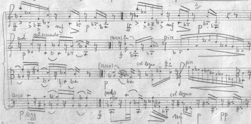 aus: 2. Streichquartett, Autograph